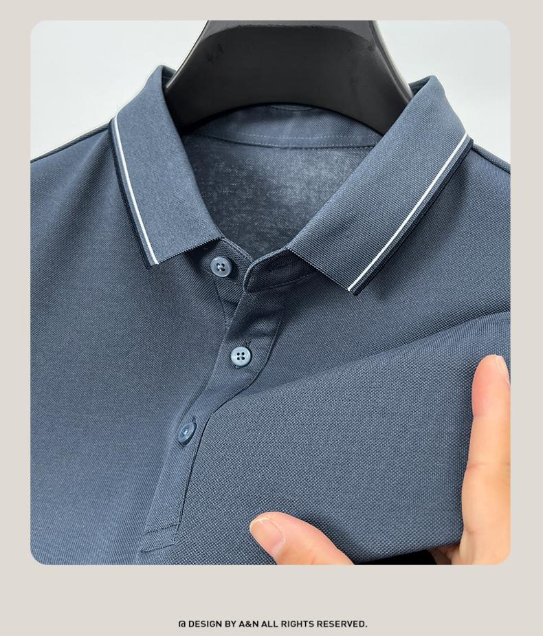 Antonio Business Polo Shirt Men's Long Sleeve Fashion Collar Versatile Long Sleeve T-shirt