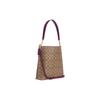 Coach Mollie Solid Color Hardware Logo Classic Monogram Zip Closure Tote Bag Women tote bags Khaki Deep-Berry CA561-IMRSF