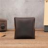 Unisex Genuine Leather Snap Button Coin Purse - Crazy Horse Brown Coffee Color