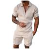 Men's Short Sets Outfits 2 Piece Summer Tracksuit Short Sleeve  Shirt And Shorts Set Casual Sport Suit