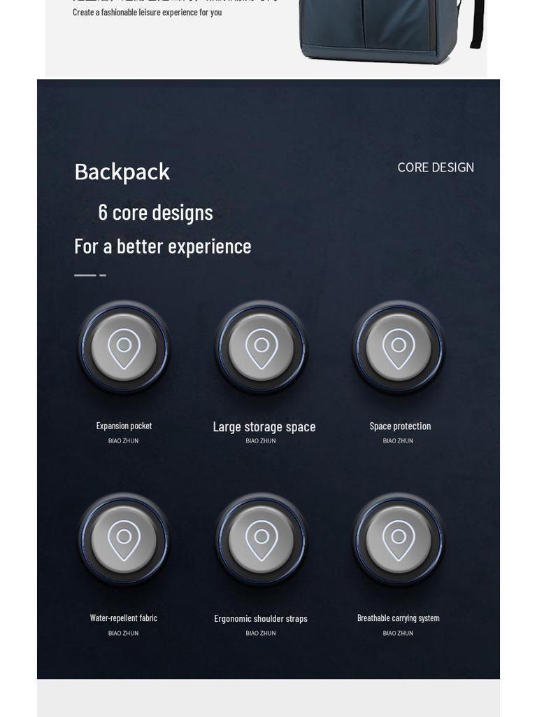 Men's High-End Large-Capacity Fashion Travel Backpack - Waterproof Laptop & Shoulder Bag