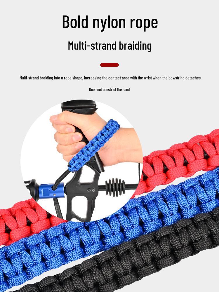 Quick-Release Braided Wrist Strap: Outdoor Archery Compound Bow Shock Absorber with Rapid Disassembly