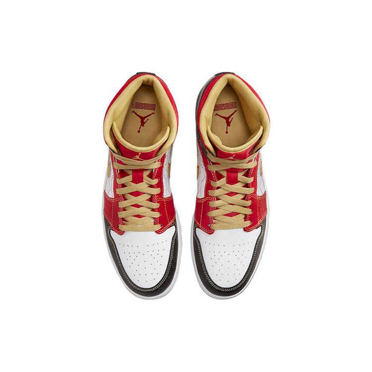Кроссовки унисекс Air Jordan 1 Mid SE GC XQ 2022 Белое золото-Dust Sport-красный DV0576-176