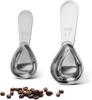2pcs Stainless Steel Measuring Coffee Scoop 1 Tablespoon & 2 Tablespoon Short Handled Measure Scooper for Ground Coffee Bean
