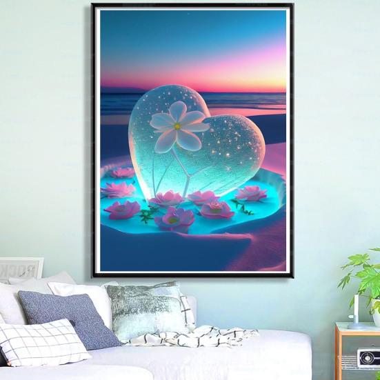 1 комплект, комплект для рисования со стразами, изысканное сердце, цветочный узор, стразы, художественный проект, украшение для дома