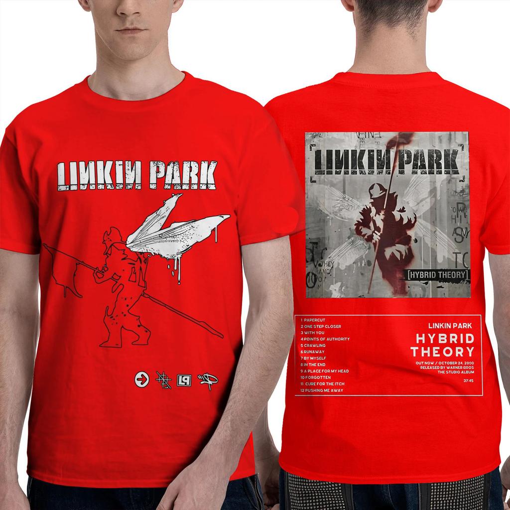 L-Linkin P-Park Men T Shirt Band Crazy Tee Shirt Short Sleeve Crewneck T-Shirt 100% Cotton Plus Size Clothes