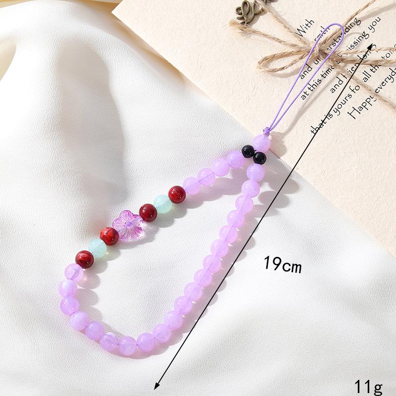 Korean Love Heart Beaded Phone Chain & Keychain Set for Women