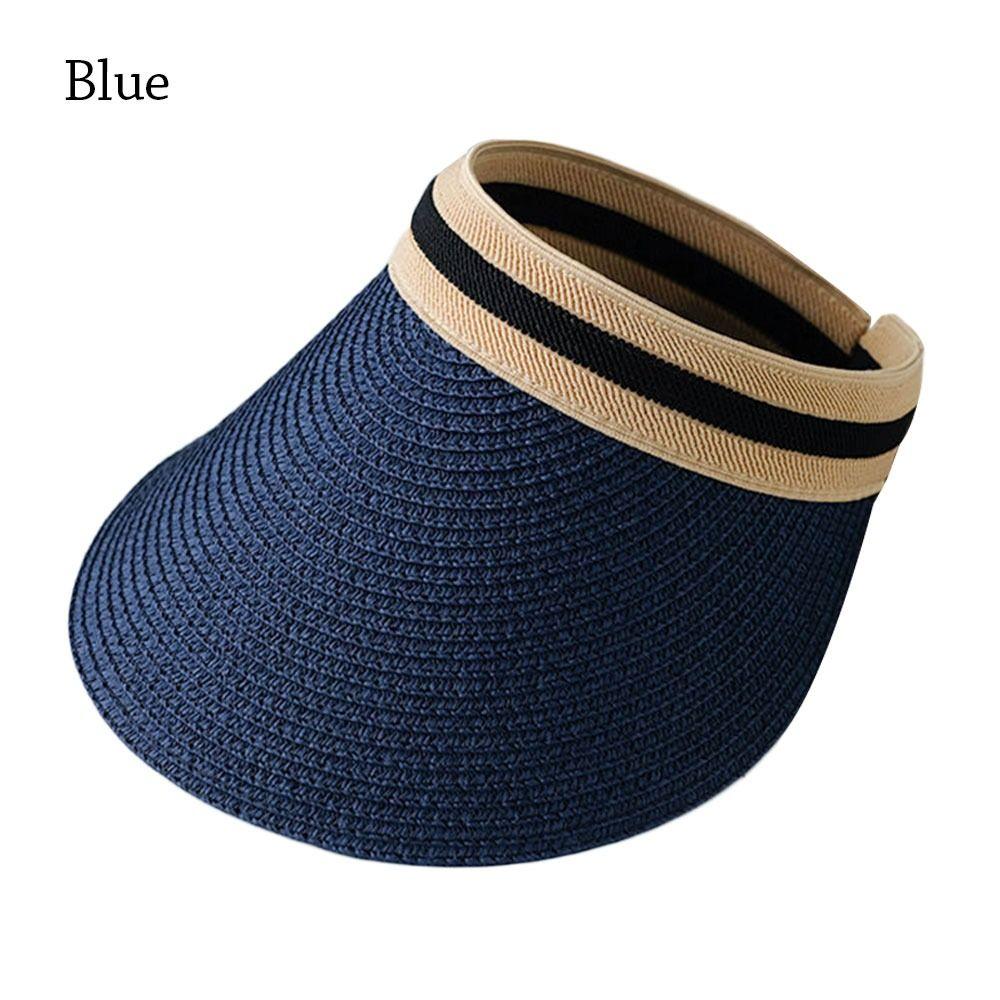 Women Wide Brim Portable Anti-UV Visors Straw Cap Beach Hat Sun Hat