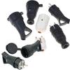 1Pcs Electrial Grounded European Connector With Cover Eu Rubber Waterproof Socket Plug Ip54 For Diy Power Cable Cord 16A 250V