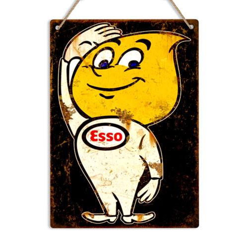 Esso Oil Drop Man 1960s Retro Vintage Metal Tin Sign Plaque Man Cave Shed GarageAluminum