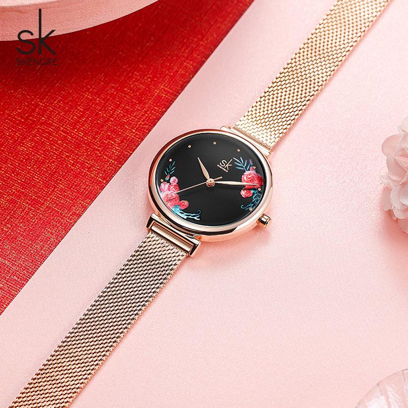 SHENGKE Женские кварцевые часы в оригинальном стиле, часы наручные женские от ведущего бренда, лучший подарок, часы для жены, друга, семьи