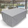 Garden Furniture Cover, 210D Rectangular Waterproof Furniture Cover with Drawstring for Garden Furniture Patio Table Furniture Cover Silver,115*115*70