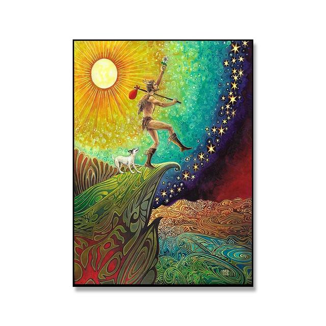 Греческий миф, богиня, ведьма, языческий настенный художественный постер, психоделический богемный цыганский холст, картина с принтом, домашний декор для спальни