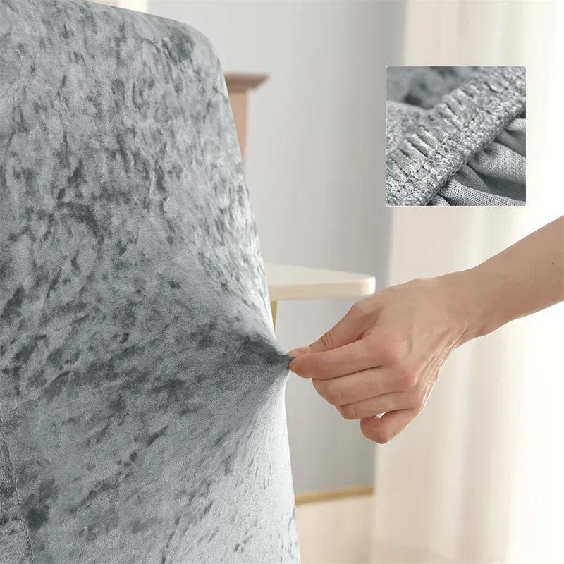 Чехол для стула с высокой спинкой из бархата, эластичные чехлы для стульев для кухни, свадьбы, отеля, банкета, однотонные чехлы для домашнего декора