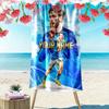 Custom Soccer Star Print Beach Towel, Large Soft Quick Dry Towel for Beach Camping Swimming