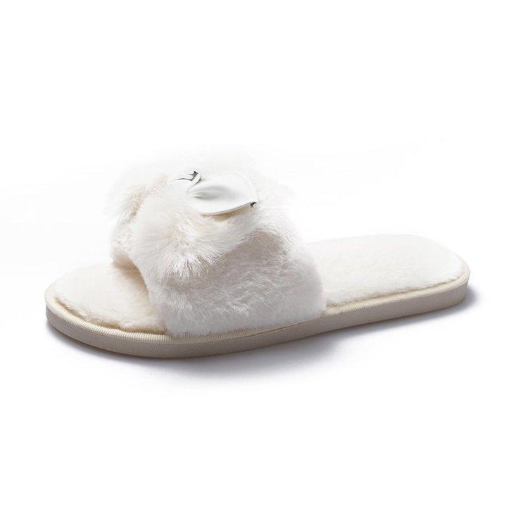 Women House Slippers Faux Fur Fashion Warm Shoes Woman Slip On Flats Female Slides Black Pink Cozy Home Furry Slippers