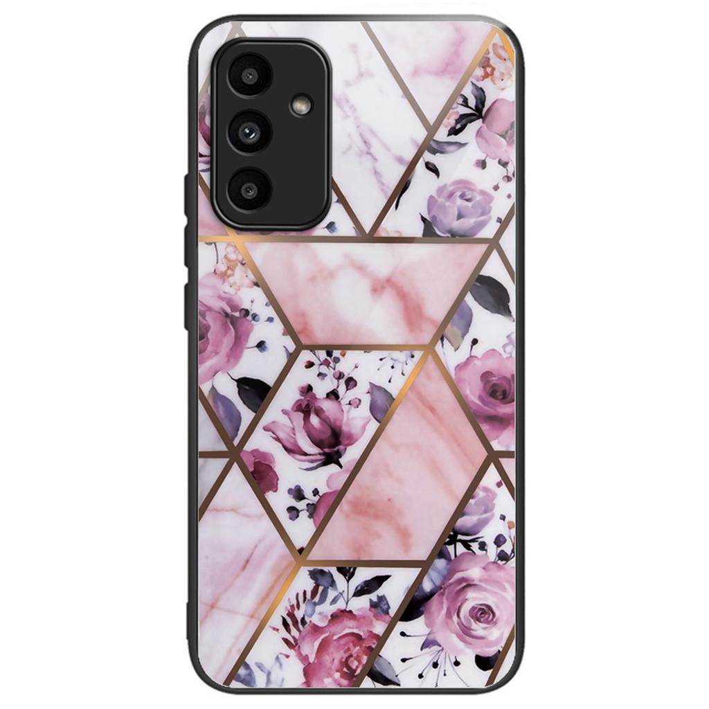 For Samsung Galaxy A15 4G/5G Tempered Glass Case Shock Protective Phone Cover Marble Pattern