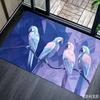 Abstract Tropical Parrot Doormat Colorful Macaw Bird Palm Leaf Welcome Mat Exotic Art Jungle Home Entryway Decor Floor Rug