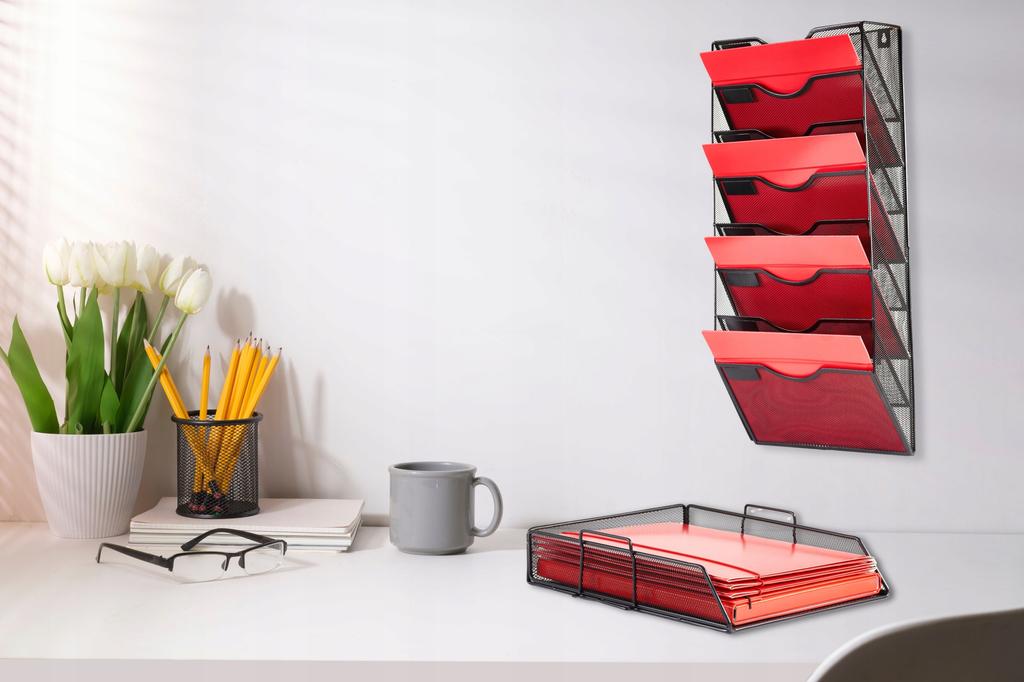 Elegant Wall-Mounted Organizer, Document Shelves, 8-Shelf Organizer