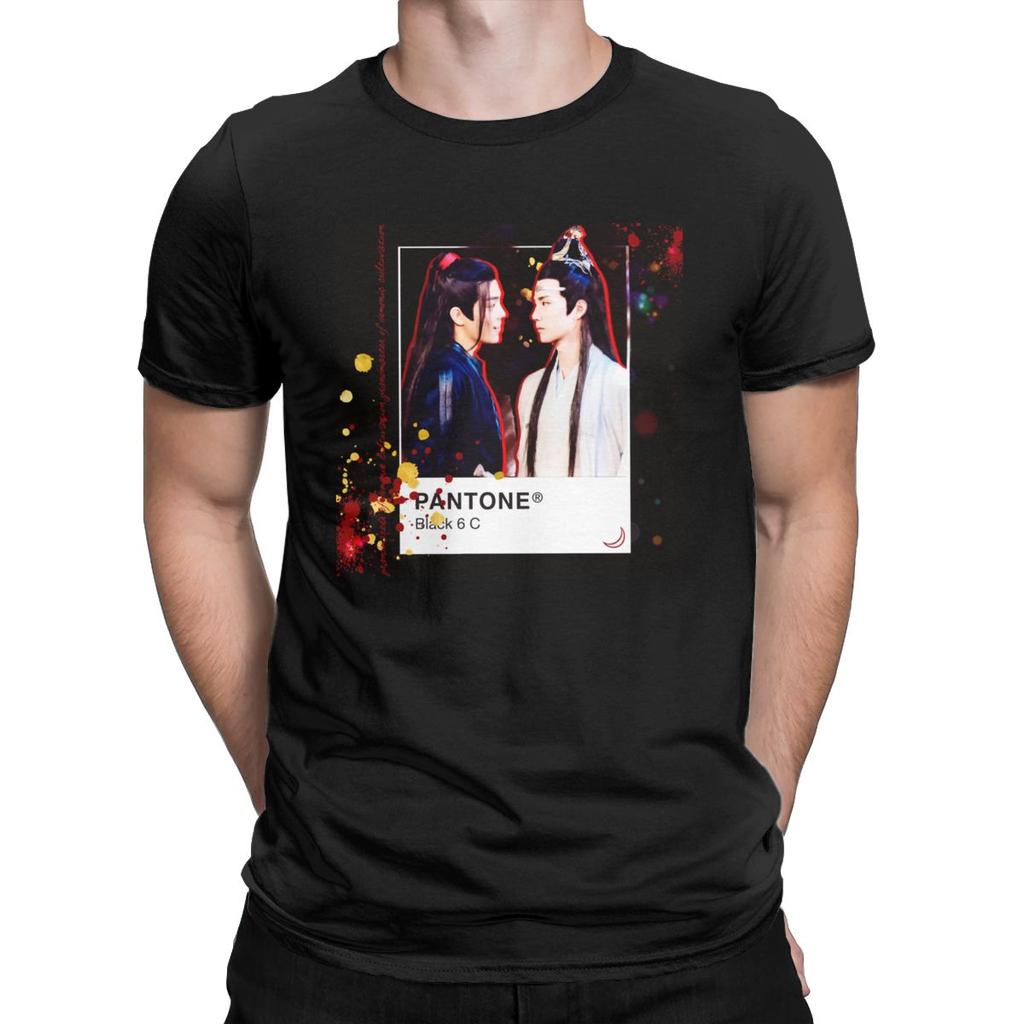 Неукротимая футболка Мужская S Винтажные футболки Круглый вырез Лань Ванцзи Вэй Усянь Вансянь