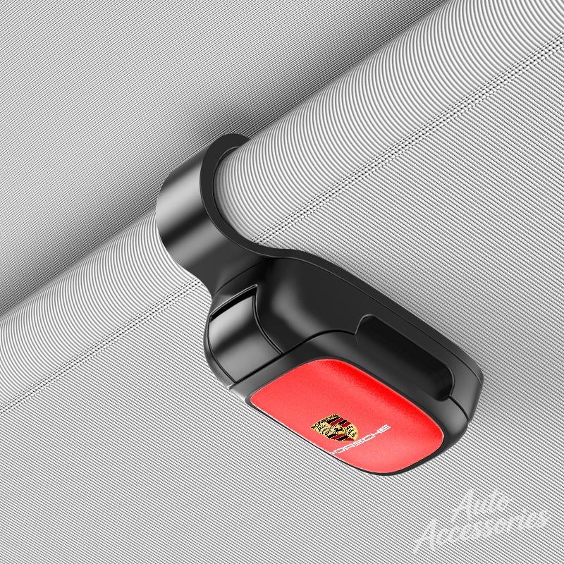 hbcr1 Car Glasses Clip Sun Visor Sunglasses Holder For Porsche Macan Panamera Cayenne Boxster Cayman 911 918 Pajun Car Eyeglasses Clip