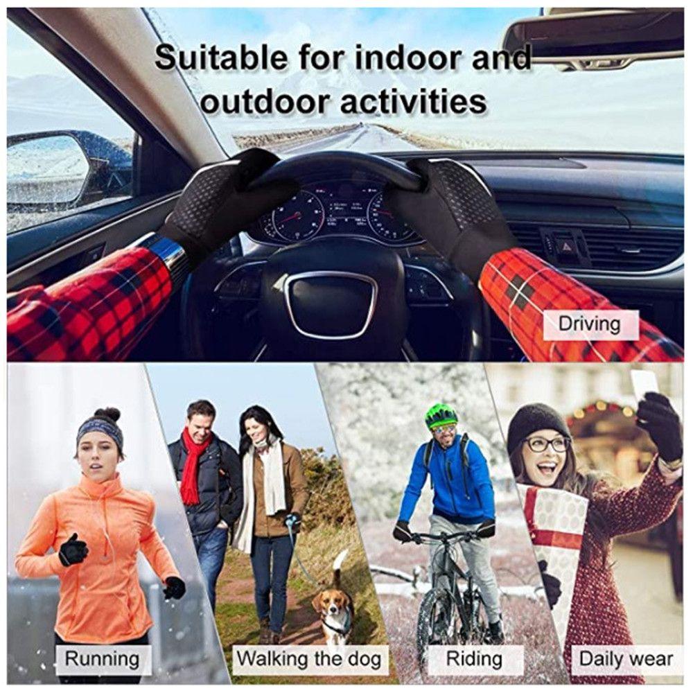 Cycling Thermal Windproof Reflective Sports Gloves Anti-slip Silicone Touch Screen