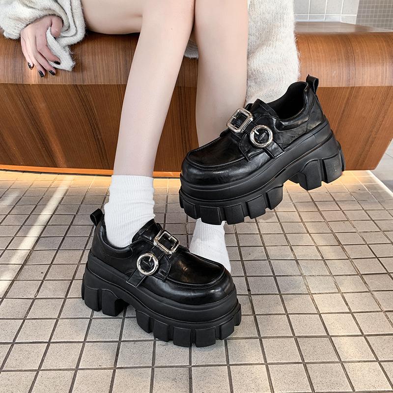 Fashion 8CM High Platform Women Sneakers Autumn Thick Sole Casual Dad Shoes Walking Chunky Shoes Woman Leather Sneakers Zapatos Mujer