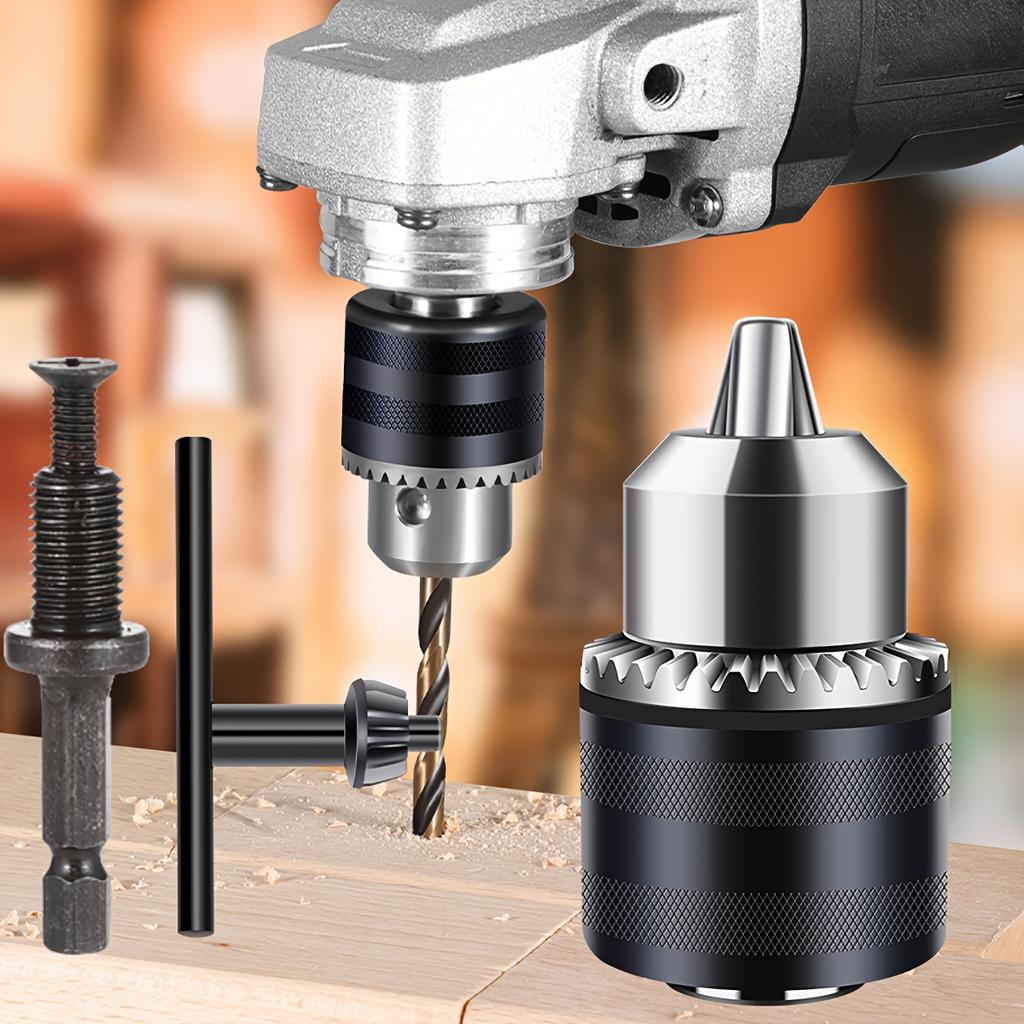 Drill Chuck with Key 1.5-10mm Drill Press Chuck Replacement 3/8-24UNF Mount for Impact Driver Power Drill Press Chuck with Key