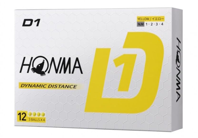 2 дюжины желтых мячей для гольфа D1, Honma Golf 2024.