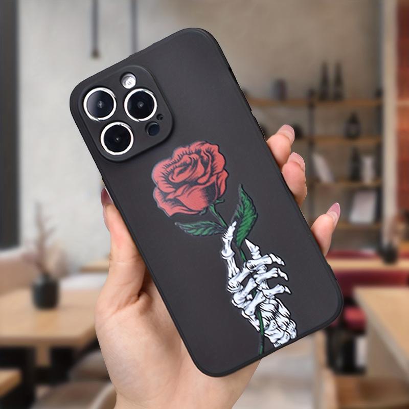 Чехол для телефона с графикой 'Рука скелета и роза' для iPhone 15 14 13 12 11 x XR Xs SE2 SE 8 7 plus pro Max mini силиконовая задняя крышка