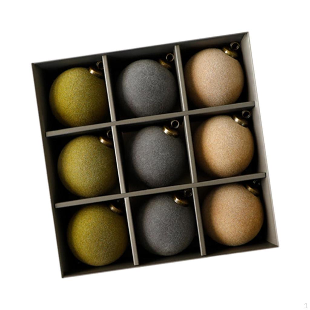 9 штук елочных украшений бархатный шар классический 3,15 дюйма разноцветный прочные подвесные шары