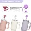 Stanley Cup Accessories Set Including 9 Pcs Silicone Spill Proof Stopper,3 Pcs Cute Straw Cover Cap for 9-10 mm Straws, 3Pcs Reble Straw and 1