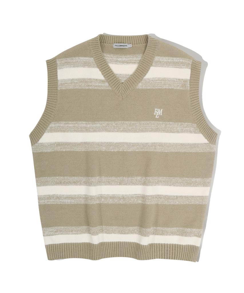 FILLUMINATE Flm Striped Knit Vest - Grey