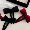 New Bowknot BB Clip Wine Red New Barrettes Autumn Winter Side Clip New Bang Clip Cropped Hair Pin Barrettes Headdress