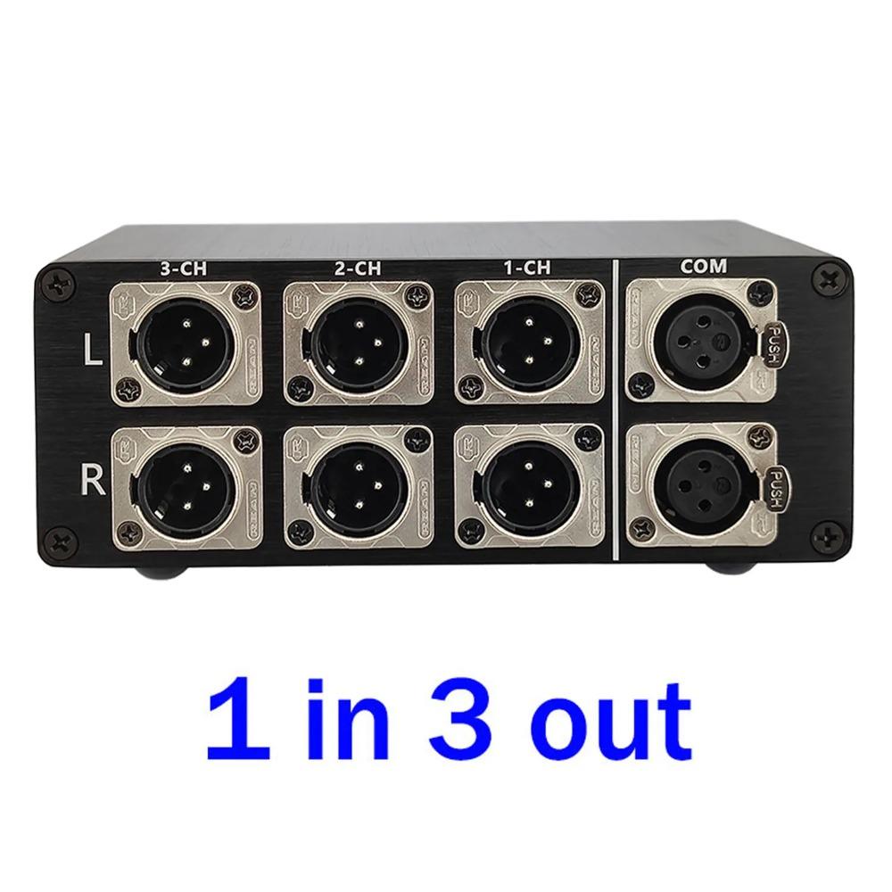 Выход 1 на 3 Выход 3 на 1 Аудиовход Сигнальный кабель XLR Переключатель разветвителя Переключатель-переключатель Разъем источника сигнала Шальтера Переключатель XLR