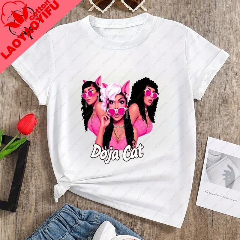 Classic Poster Printed Fashionable Unisexs Tshirt By American Singer Doja Cat Summer Casual Pure Cotton Roundneck Tshirt
