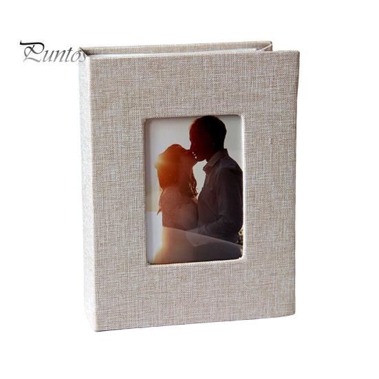 Slip-in Photo Album Linen Cover 50 Pages 100 Pockets 4x6-Inch Wedding Travel Baby Shower Kids Family Anniversary Picture Collection Book