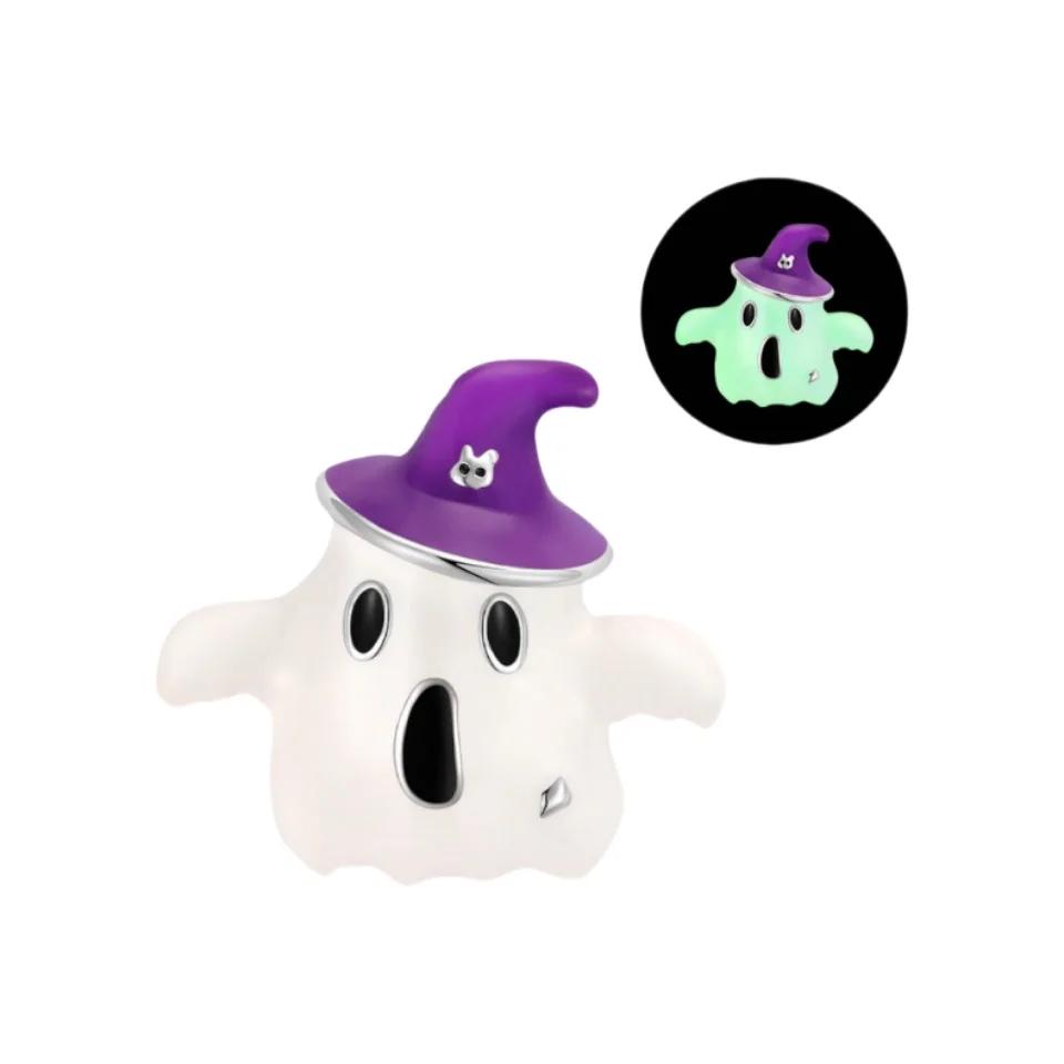 Halloween Copper Luminous Pumpkin Gift Ghost Skull Chameleon Charms Fit Original Bracelets Diy Jewelry Accessories