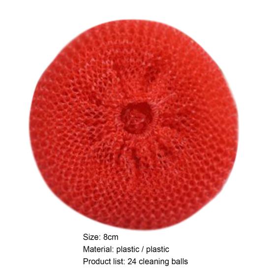 24 шт., шарик для чистки без царапин, разные цвета, пластик, очистка от жира, сетка для мытья посуды, скребок, бытовые принадлежности