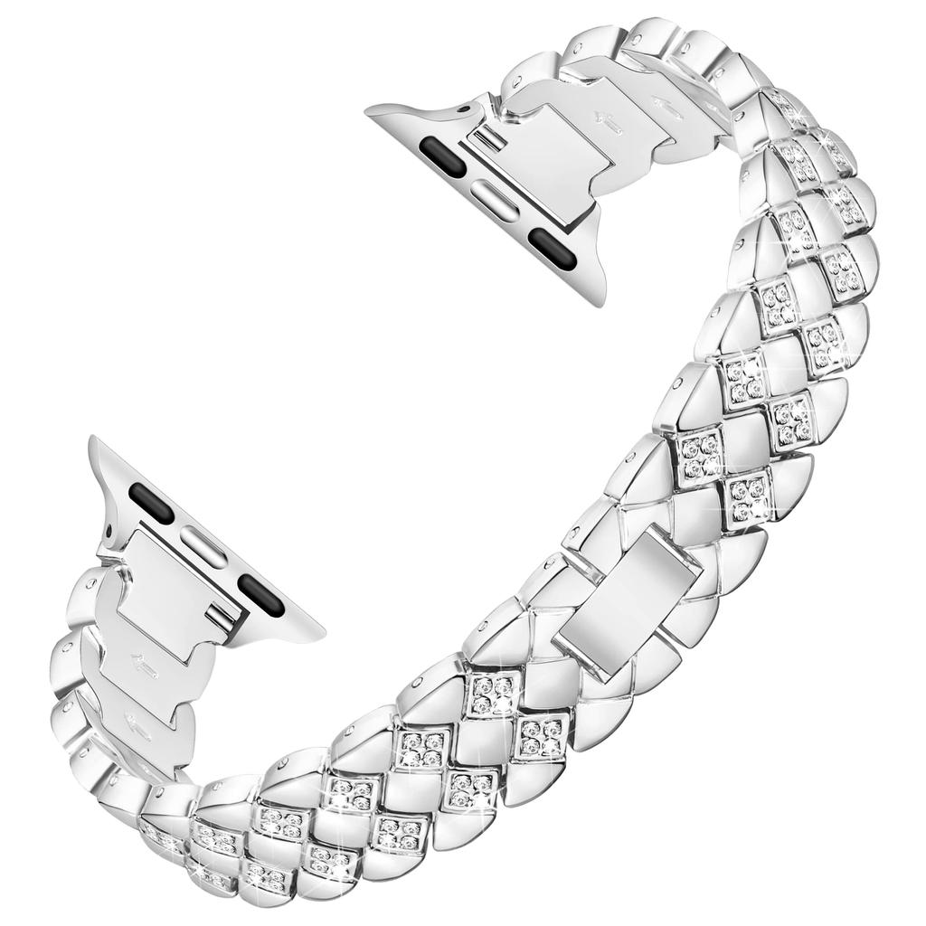 Для Apple Watch Series 10 42 мм / 9 8 7 41 мм / SE (2023) SE (2022) SE 6 5 4 40 мм / 3 2 1 38 мм сменный ремешок для часов из цинкового сплава со стразами