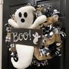 40cm Halloween Wreath Decorations Large Scary Halloween Plush Ghost Garland Holiday Decor Horror Wreath Front Door Wall Ornament