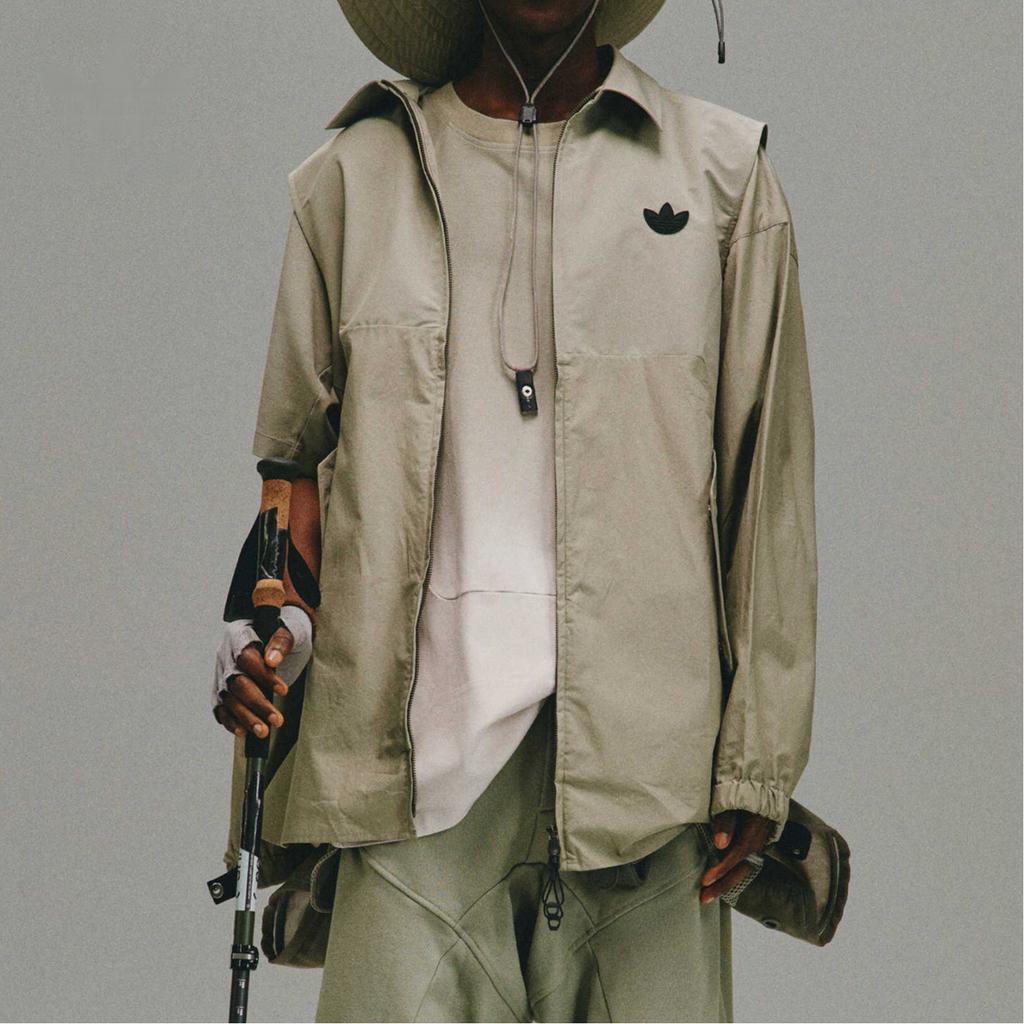 Adidas Совместная брендированная куртка Originals X Hamcus Volcanic Ridge Back, куртка унисекс прямого кроя с лацканами, серебристо-серебристая, IL6939