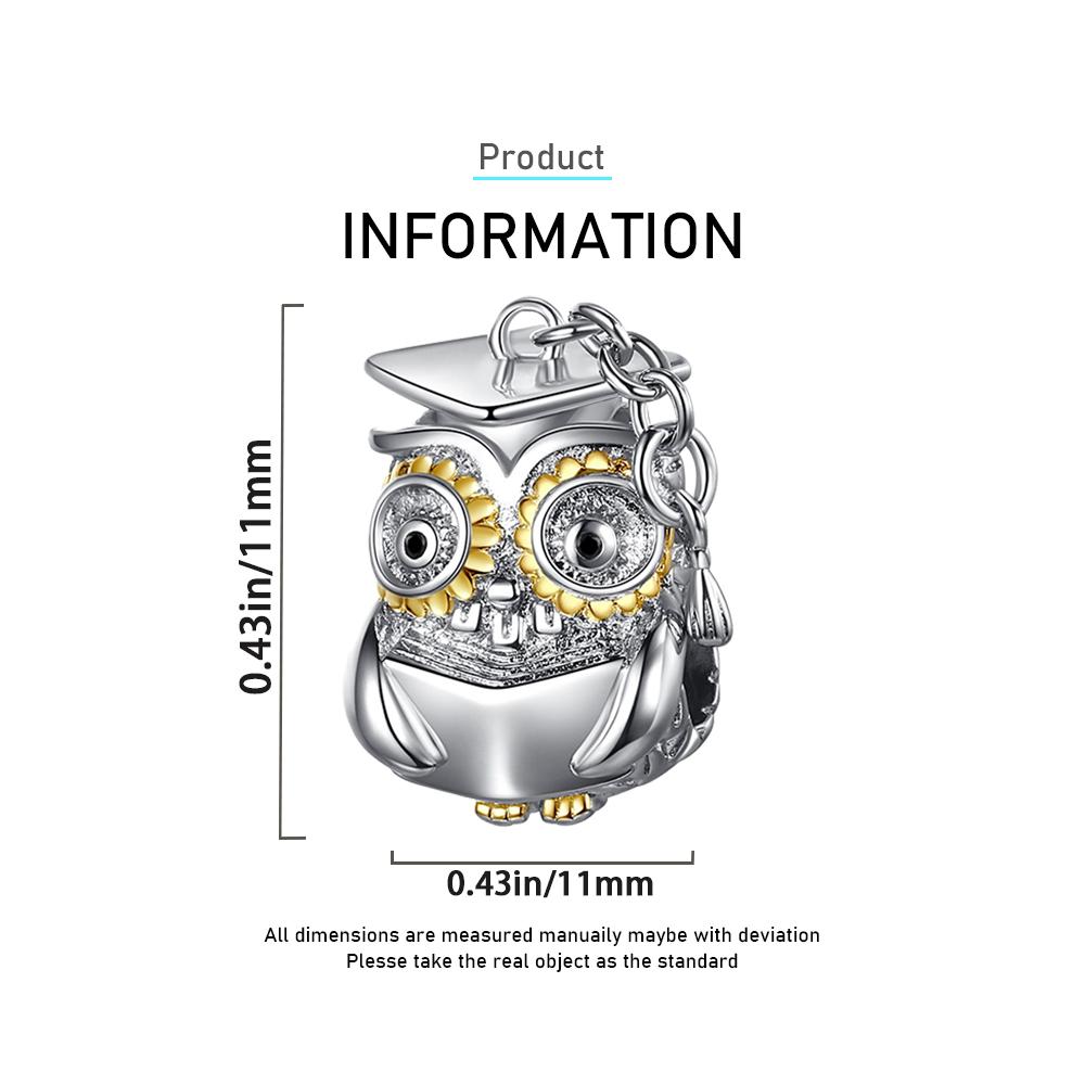 Шарм-бусины Шармы Серебро Милая Сова Подарок на Выпускной Медь Покрытая Идеально Для Шарм-бусин Шармы Медь Покрытая Аутентичные Браслеты для Изготовления Украшений