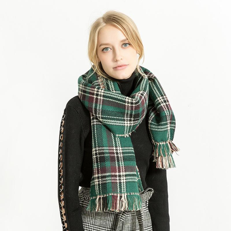 Korean Version Autumn and Winter Men's and Women's Thousand Bird Plaid Double-sided Scarf, Shawl, Scarf