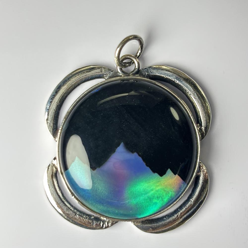 Natural Opal Pendant 56 ct Round Cut 925 Sterling Silver October Birthstone for Gem Collections