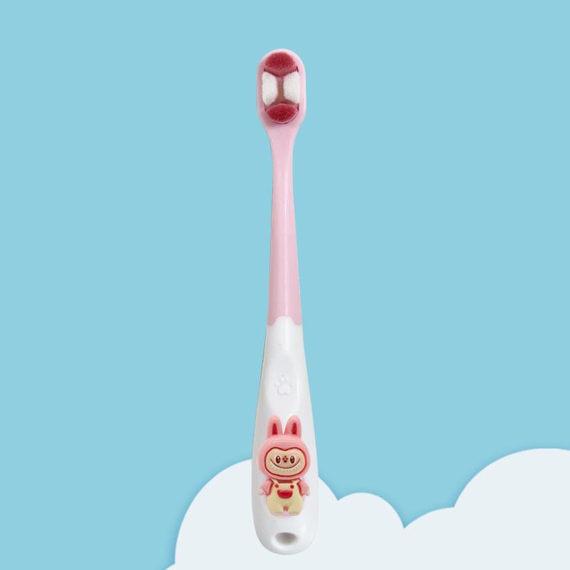 Детская мягкая зубная щетка Labubu Cartoon Cat Paw - Милый дизайн с десятью тысячами щетинок.