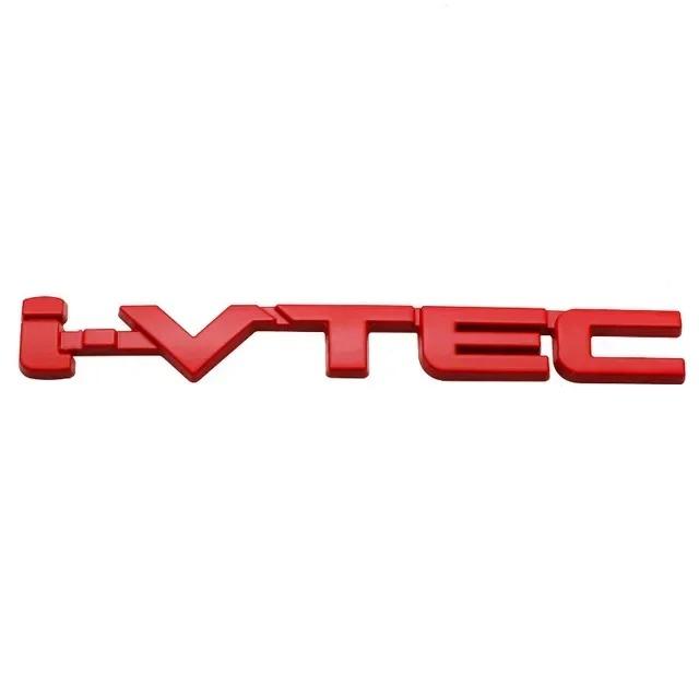 COZ1 3D Metal Car Letters Trunk Emblem Badge Decal I VTEC Sticker For Honda City Civic Accord Jazz CRV IVTEC I-VTEC Logo Accessories