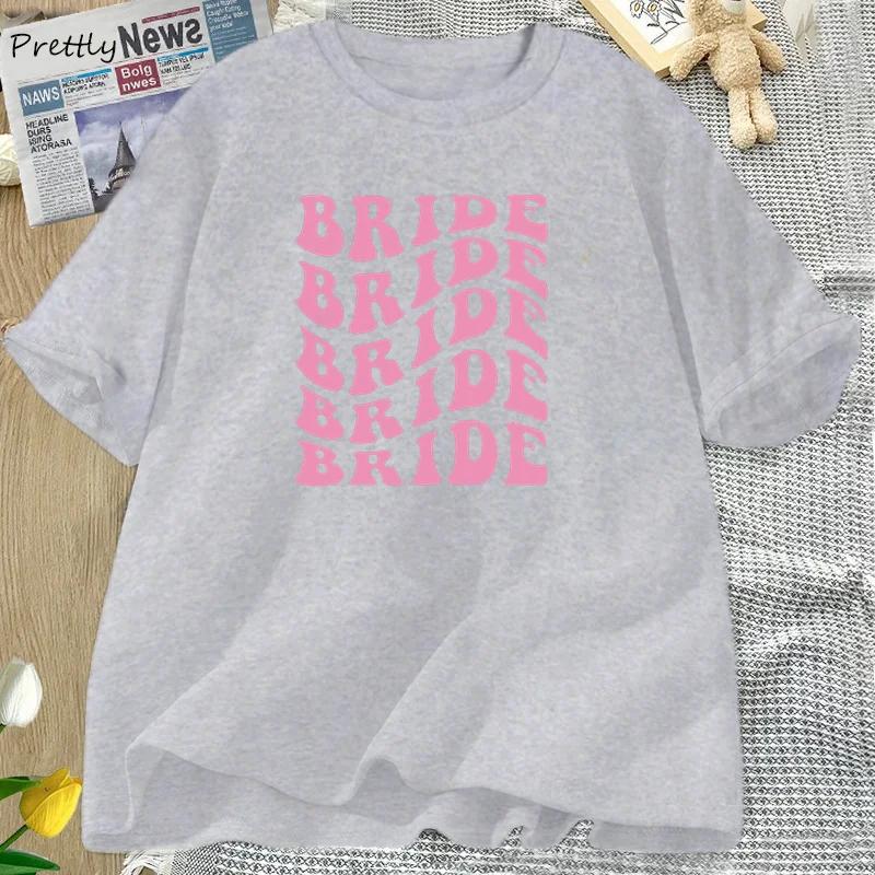Retro Bride Bridesmaid TShirts Women Female Bridal Party Bachelorette Theme Party Tee Shirt Wedding Boho Bride Graphic Tshirt