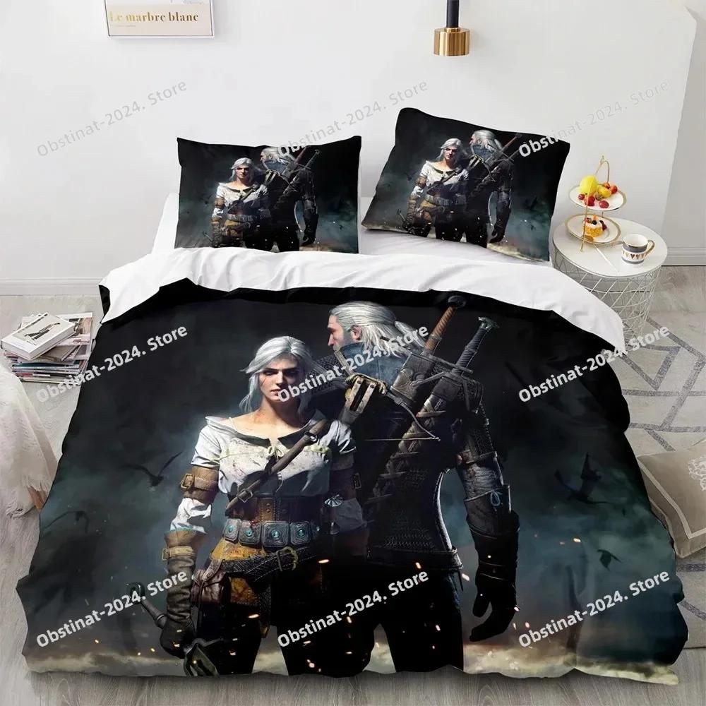 3D Печать The Witcher Печатный Комплект Постельного Белья Пододеяльник Наволочка Комплект Постельного Белья Простыня Покрывало Размер Full Queen King