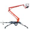 Towed Boom Lift for Streetlight Maintenance - 10m/12m Mobile Aerial Work Platform with 360° Rotation.